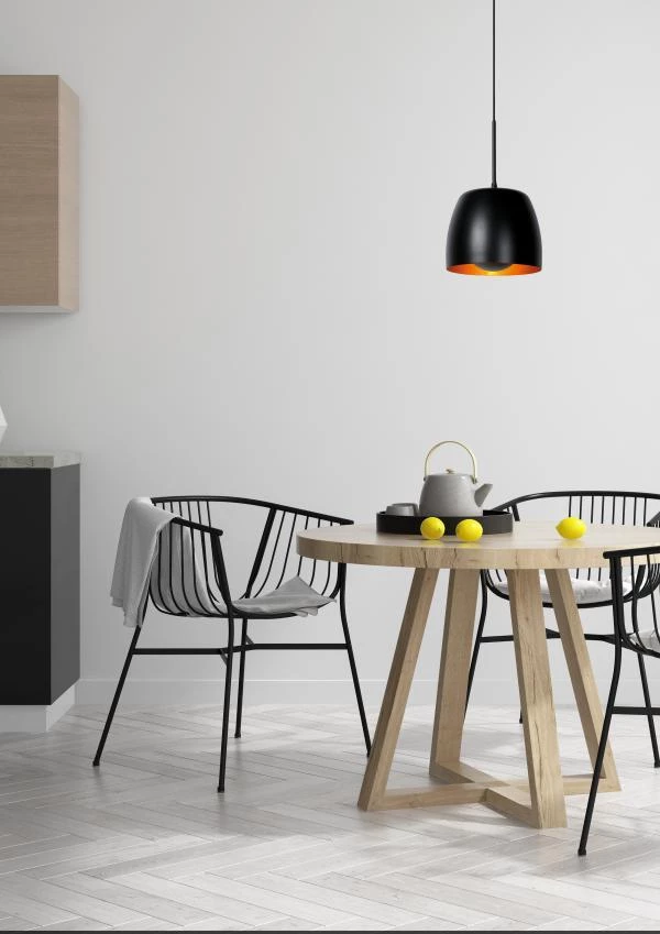 Lucide NOLAN - Pendant light - Ø 24 cm - 1xE27 - Black - ambiance 1